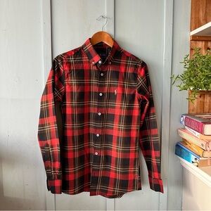 Ralph Lauren Red and Black Plaid Button Down Shirt